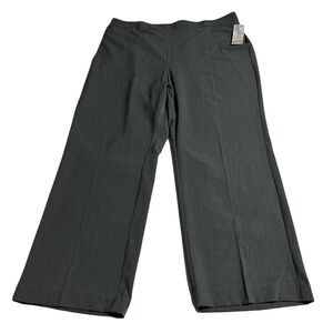 Catherines Pants Plus Size 2X Grey Refined Pull. on Elastic Back Flat Front NWT
